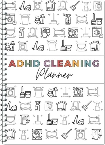 ADHD Cleaning Planner - Reusable Household Cleaning Schedule & Checklist Organizer with Daily/Weekly/Monthly Task Management for Home, Chores & Deep Cleaning (White 1 Pc)