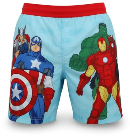 Marvel Avengers Jungen Badeshorts - Captain America, Iron Man, Spiderman, Hulk Badehose 6 bis 14 Jahre 116 bis 158