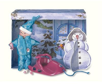 Zapf Creation 766095 - Baby Born miniworld Snow und Fun-Set, 8-teilig