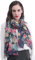 Lina & Lily Damen Schal Tuch mit Blumenmuster (B-Marineblau)