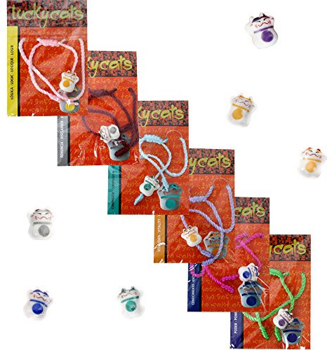 TE-Trend 6 Stück Freundschaftsband Winkekatze Lucky Cat Maneki Neko Party Mitgebsel