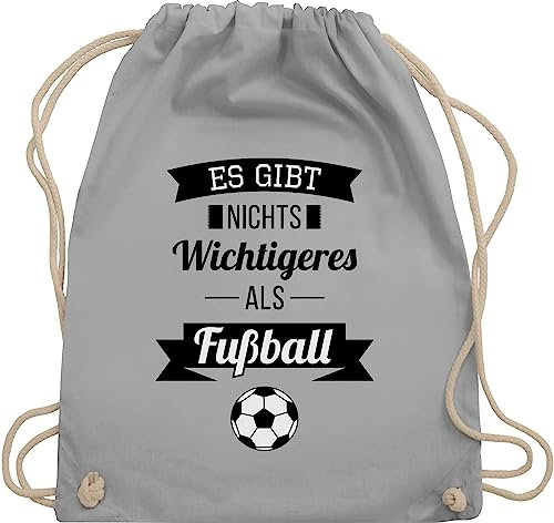 Shirtracer Turnbeutel Rucksack - Fussball EM 2024 - Es gibt nichts Wichtigeres als Fußball - Unisize - Hellgrau - fussballrucksack fußballer beutel fußball-rucksack kinderturnbeutel fu ball gymsack