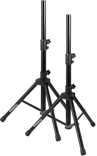 Ibiza Sound - Mini Supports d'enceintes avec Housse - Hauteur Max 1.20M / Charg 30 kg - SS01B-MINI
