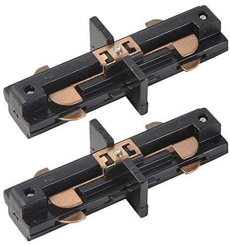 Litecraft Track Butt Connector for Single Circuit Mains Fitting - (Black, Pack of 2)