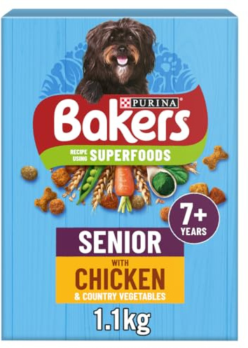 Bakers Senior Chicken with Vegs Dry Dog Food, 1.1kg