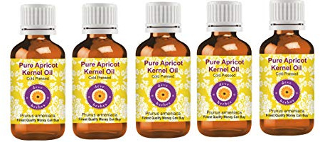 Deve Herbes Olio di nocciolo di albicocca puro (Prunus armeniaca) 100% naturale di grado terapeutico spremuto a freddo per la cura della persona (confezione da cinque) 100 ml x 5 (179,1 g)