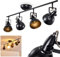 hofstein Plafonnier Tina en métal noir et or, luminaire de plafond à 4 spots orientables pour ampoules E14, ampoule(s) non incluse(s)