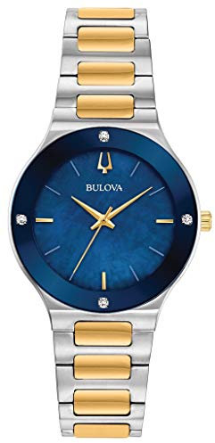 Bulova Damen Analog Quarz Uhr mit Edelstahl Armband 98R273