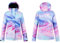 Ez4garden Damen Outdoor-Snowboard-Skijacke und -hose, bunt, bedruckt, winddicht, wasserdicht, warm Gr. XX-Large, gelb