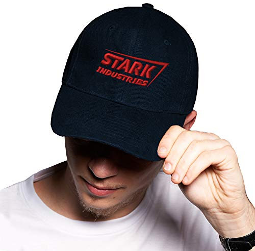 Stark Industries Iron Man Super Hero Red Navy Baseball Delta Cap Adjustable Unisex Original Embroidered Urban Logo