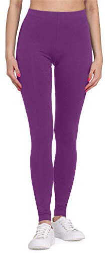 Bellivalini Leggings Damen aus Viskose Ganzjährig Bequeme Bekleidung Damen für tägliches Tragen oder Sport BLV50-147 (Purpurrot, 3XL)