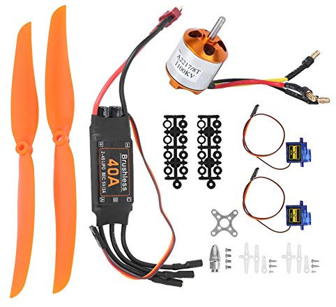 RC Airplane Power Kit, 1100KV Brushless Motor 40A ESC SG90 9G Micro Servo 1060 Propeller Compatible with RC Plane(1100KV Motor + 40A ESC + 9G Servo+ 1060 Propeller)