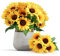 Mocoosy 4 tournesols artificiels Bouquets, Faux tournesols en Soie avec tiges, Fleurs artificielles de Jaunes pour centres Mariage Maison décorations
