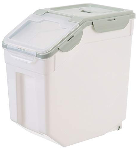 MYYINGELE Boite à Riz 10/15/25KG Boîtes à Céréales Scellé Antipoussière Multifonctionnel Boîte de Stockage pour Riz, Céréales, Collations, avec Tasse à Mesurer, Green, 10KG