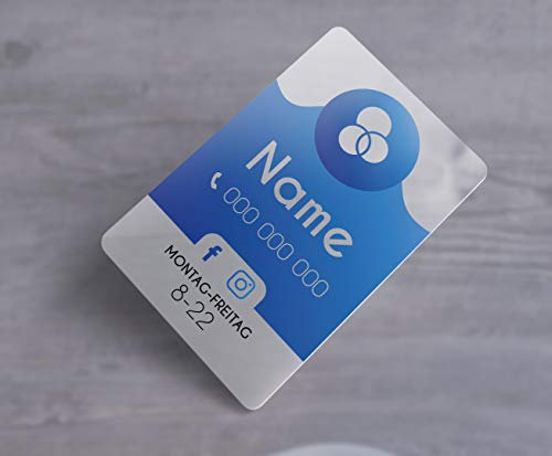 Generisch Plastikkarten Visitenkarten PVC Karten Plastik Karten einseitig CMYK Farbig Bedruckt 85 x 55 mm 100 Stück