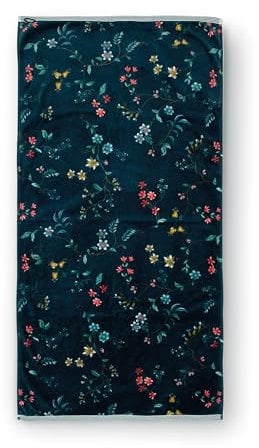 Pip Studio Duschtuch Les Fleurs | dunkelblau - 70 x 140