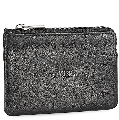 JASLEN - Porte Monnaie Homme Cuir Souple Petit Format - Petit Porte Monnaie Homme - Bourse Porte Monnaie Multi Rangements Anti RFID. Porte Carte Cuir., Noir