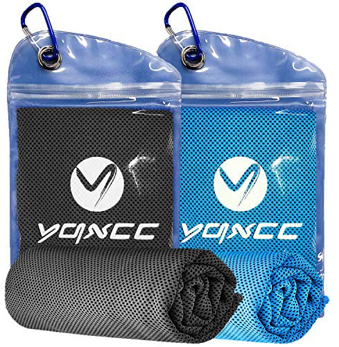 YQXCC Kühlendes Handtuch 2 Stück 120 x 30 cm, Eishandtuch, Mikrofaser für Sofortige Kühlung - Kühl für Yoga, Strand, Golf, Reisen, Fitnessstudio, Sport, Schwimmen