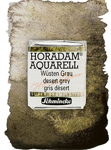 Schmincke – HORADAM® AQUARELL, Super Granulation, 14 925 044 Wüsten Grau, 1/2 Näpfchen, sehr stark granulierende Farbtöne, feinste, supergranulierende Aquarellfarben
