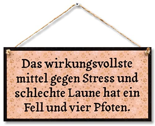 CARISPIBET Das wirkungsvollste mittel gegen Stress und schlechte Laune, Heimdeko, dekoratives Schild, Hausschmuck, Plakette, Wanddekoration 15x30 cm