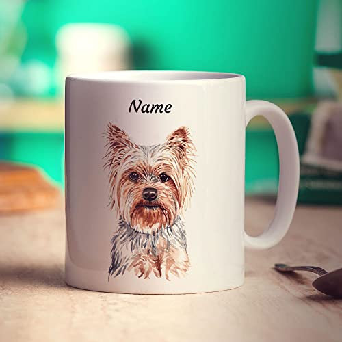 Personalised Yorkshire Terrier Dog Mug - Add Any Name - Gift for Pets, Dog Lovers - Present for Christmas, Birthday - 11oz Ceramic Cup