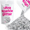 Hemway Ultra Sparkle Glitter - Silver | 100g Multi Size Metallic Flakes for Resin & Epoxy Crafts | Supplies for Tumblers, Festival, Hair, Face, Body, Eye & Nail Art Decoration