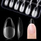 Gelike ec Capsule Americaine Ongle Gel, PMMA Faux Ongles Moyen Amande 120 Pièces 12 Tailles Couverture Complète, Capsule Pose Americaine Ongle Transparente