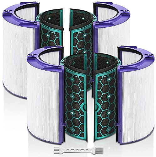 Replacement True Hepa Filter for Dyson HP04 TP04 DP04 TP05 DP05, Purifier Fan Sealed Two Stage 360° Filter System Pure Cool Purifier Fan HEPA Filter & Activated Carbon Filter, 2 Pack