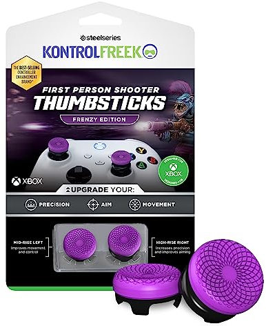 KontrolFreek FPS Freek Frenzy für Xbox One und Xbox Series X Controller, Performance Thumbsticks, 1 High-Rise, 1 Mid-Rise, Lila/Schwarz