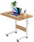 PIPIPOXER 60x40cm Laptoptisch mit Rollen, Laptoptisch Computertisch höhenverstellbarer 69-90cm, Schreibtisch Computertisch Mobiler Stehtisch Überbett-Tisch 360 Drehbaren Tischplatte, Holz