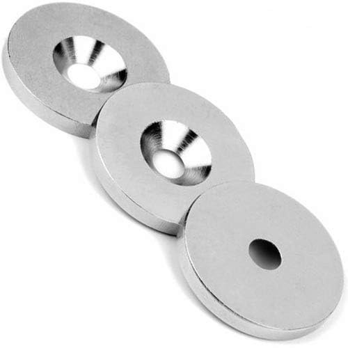 Metallscheiben mit Loch und Senkung verzinkt zum anschrauben - Gegenstück für Magnete, Menge - Größe: 20 St. - Ø 40 mm