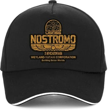 Herren Baseballmütze Unisex Outdoor Vintage Aliens Nostromo Gold Baseballkappe Mode Männer Frauen Sonnenhut Weyland Yutani Corp Filmhüte Geschenk