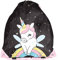 Kinder Turnbeutel/Sportbeutel 36x32 cm - Unicorn - Schwarz/Bunt