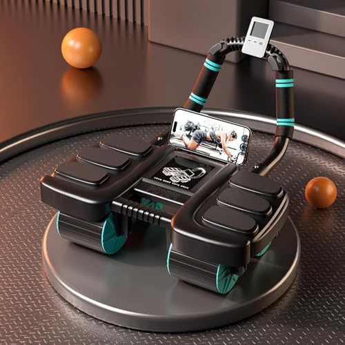 2026 Upgraded 4-Wheel Ab Wheel Roller with Elbow Support for Men Women