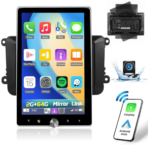 Hikity 2G+64G Android 13 Autoradio per Volkswagen Golf 5 Tiguan Golf 6 Polo Touran Passat con Wireless Carplay Android Auto 10.4Pollici Car Radio Stereo con GPS WiFi DSP FM RDS Telecamera Posteriore
