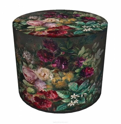 Bertoni Hocker Sitzhocker Pouf Sitzpuff Puff Aus Filz 40 x 40 cm Rund Stabil Abnehmbarer Bezug Waschbar Bouquet