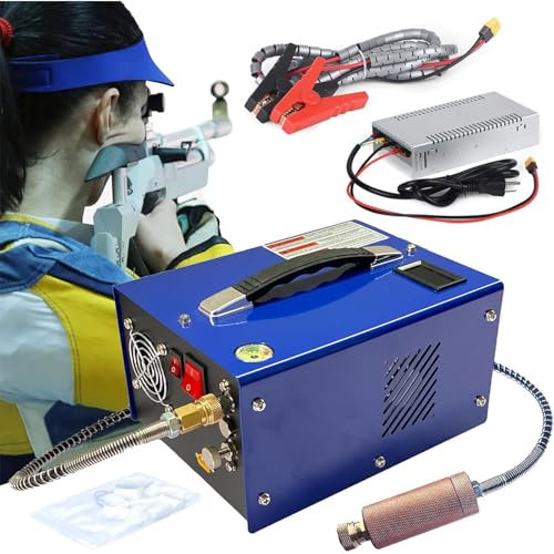 McbeAn Air Compressor, 4500PSI Portable PCP Compressor with External Power Adapter, Built-in Fan, Water-Free High Pressure Air Compressor Pump, Suitable for Paintball, Air Rifle, Scuba Bottle