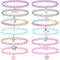 ZOPJUMA 12 Pièces Tour de cou Collier pour enfants adolescents filles femmes, pendentif breloque licorne arc-en-ciel panda chat cœur fleur sirène tour de cou tatouage henné élastique