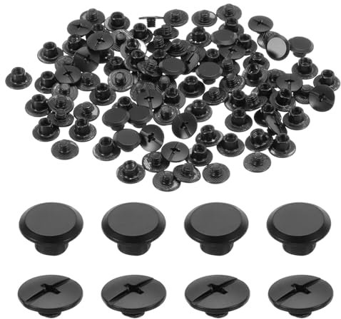 sourcing map Lot de 50 vis Chicago M5 x 4 mm en métal à tête cruciforme, vis de liaison, rivets à clous pour bricolage, cuir, ceinture, sac, artisanat, reliure de livres, noir