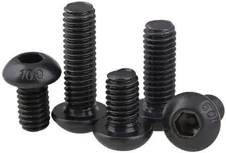 Haroar 10 Stück 8#-32x1/4''~1-1/2'' Gewinde Grade 10.9 Stahl Innensechskant Linsenkopfschrauben brüniert(1/4)