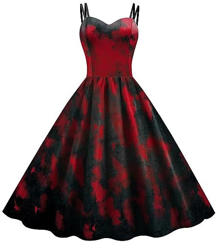 Generisch 1 Euro Artikel Damen Partykleid Kleid Gothic Robe Vampir Maxi Kleid Renaissance Partykleid Trompetenärmel Design Schulterfrei 1 Euro Artikel