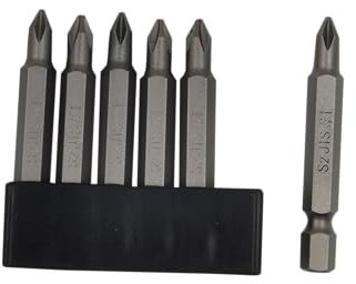 6Pcs 50mm JIS Screwdriver Bit Set with Magnetic Tip,1/4 Hex Shank, S2 Alloy Steel & 6-Hole Storage Strip-Perfect for Japanese Motorcycles, Cars,Bicycle & Equipment (#1x6)