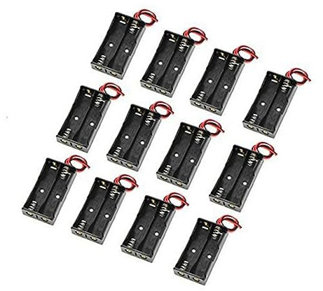 WATIIFUFU 12stücke Batteriehalter Für Aa-batterien Kunststoff-gehäuse Integrierter Kontaktschalter Stabile Verbindung Kompakt Und Leicht Mit Vormontierten Kabeln Für Einfache Installation