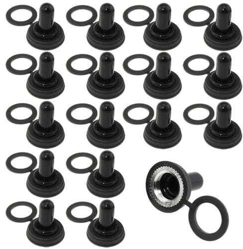 12 mm Kippschalter Gummikappe Kofferraumabdeckung Wippschalter Schutzkappen für elektrische Schalter Schwarz 20 Stück