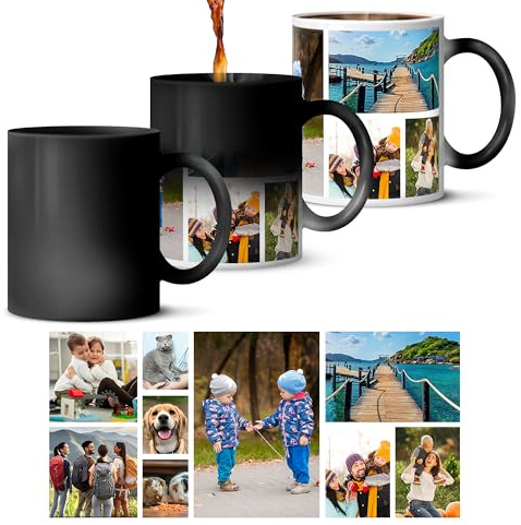 Tasse mit Foto, personalisierbar, 325 ml, Keramik | Personalisierte Farbwechsel-Geschenk zum Geburtstag, Weihnachten, personalisierte Kaffeetasse für Ihn, sie, Papa, Mama