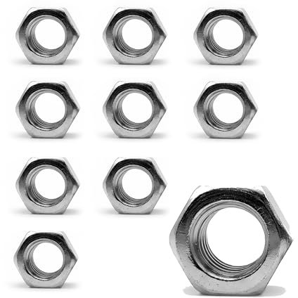 DOJA Barcelona | Muttern | 10 Sechskantmuttern M24 | 19 x 36mm | Stahl Verzinkt | Muttern für Bolzen, Gewindemuttern, Kupplungen, Verstell- und Befestigungselemente im Innen- und Außenbereich