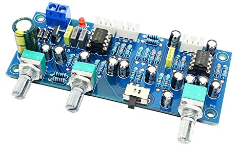 QCKRTAU Placa de preamplificador de subwoofer de 2.1 Canales, Placa amplificadora, Filtro de Paso bajo, preamplificador de Graves