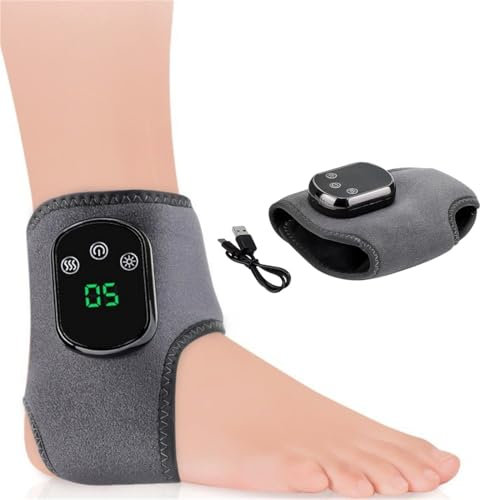 Masseur de cheville – Compression, Chaleur & Micro-Vibrations | Soulage Neuropathie, Engourdissements & Gonflements | Améliore Circulation | Maison & Après Sport | Pour Diabétiques & Actifs