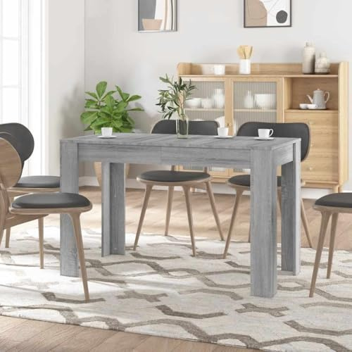 QJBSAVVA Esstisch Grau Sonoma 120x60x76 cm aus Holzwerkstoff Robuste Tischplatte mit minimalistischem Design für Küche Esszimmer und Balkon