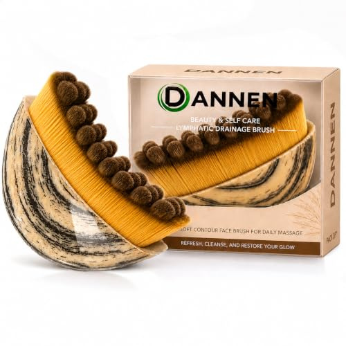 DANNEN Lymphatic Drainage Brush, Lymphatic Face Brush Designed with Smooth, Soft Bristles, Contour Brush Lymphatic Drainage Massager for Daily Face Massage, Puffiness & Fatigue Reduction (Pack of 1)
